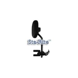 AMS STA-RITE Gel Pad Swingaway Headrest for mobility support, removable with mounting bracket.