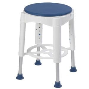 Drive Swivel Seat Shower Stool for home care; rotating seat, non-slip legs, stability support.