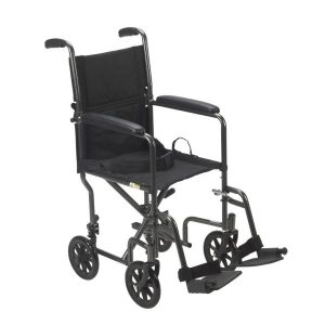 Drive, Lightweight Steel Transport Wheelchair Fixed Full Arms, TR37E-SV & TR39E-SV