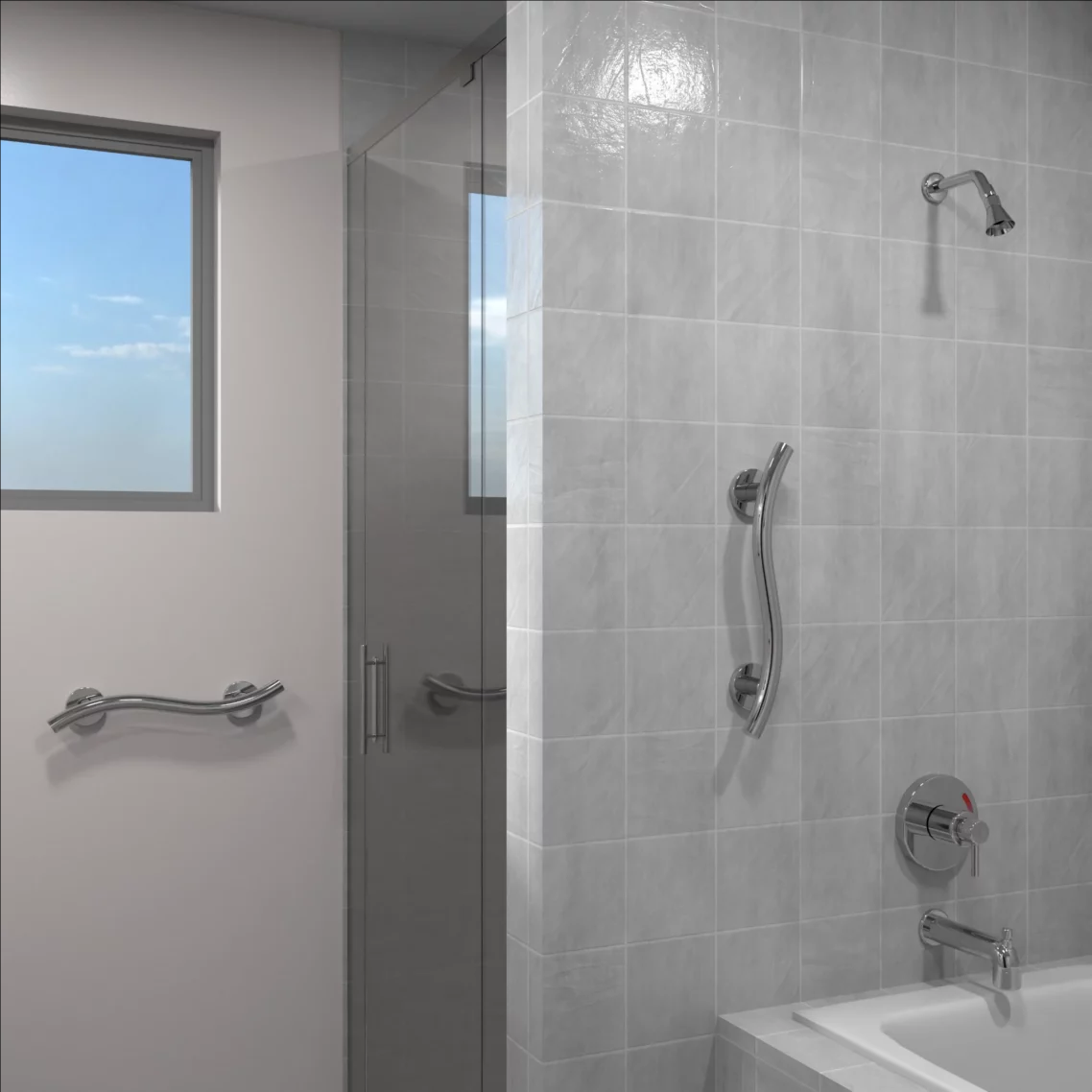 HealthCraft, Decorative Wave Grab Bars (Left & Right Orientation)